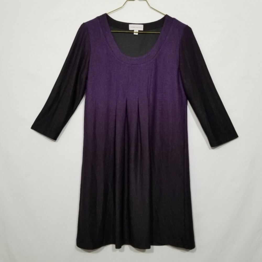 RONNI NICOLE 3/4 Sleeve Purple Fall Dress Sz 14
